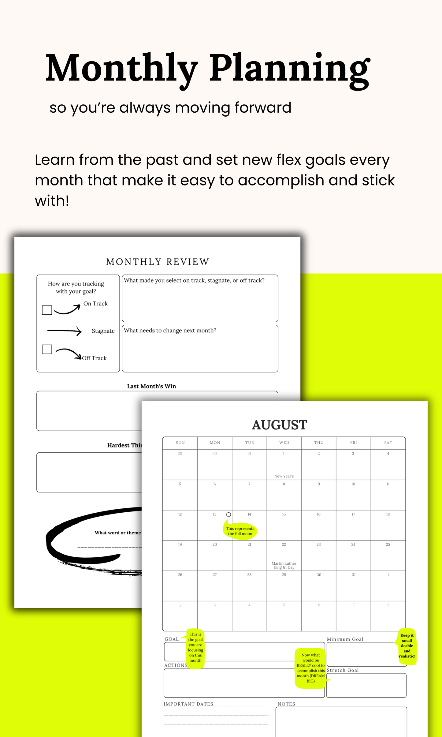 Printable perfectionist people pleaser Planner || The Self Help Planner w/ Editable Canva Template