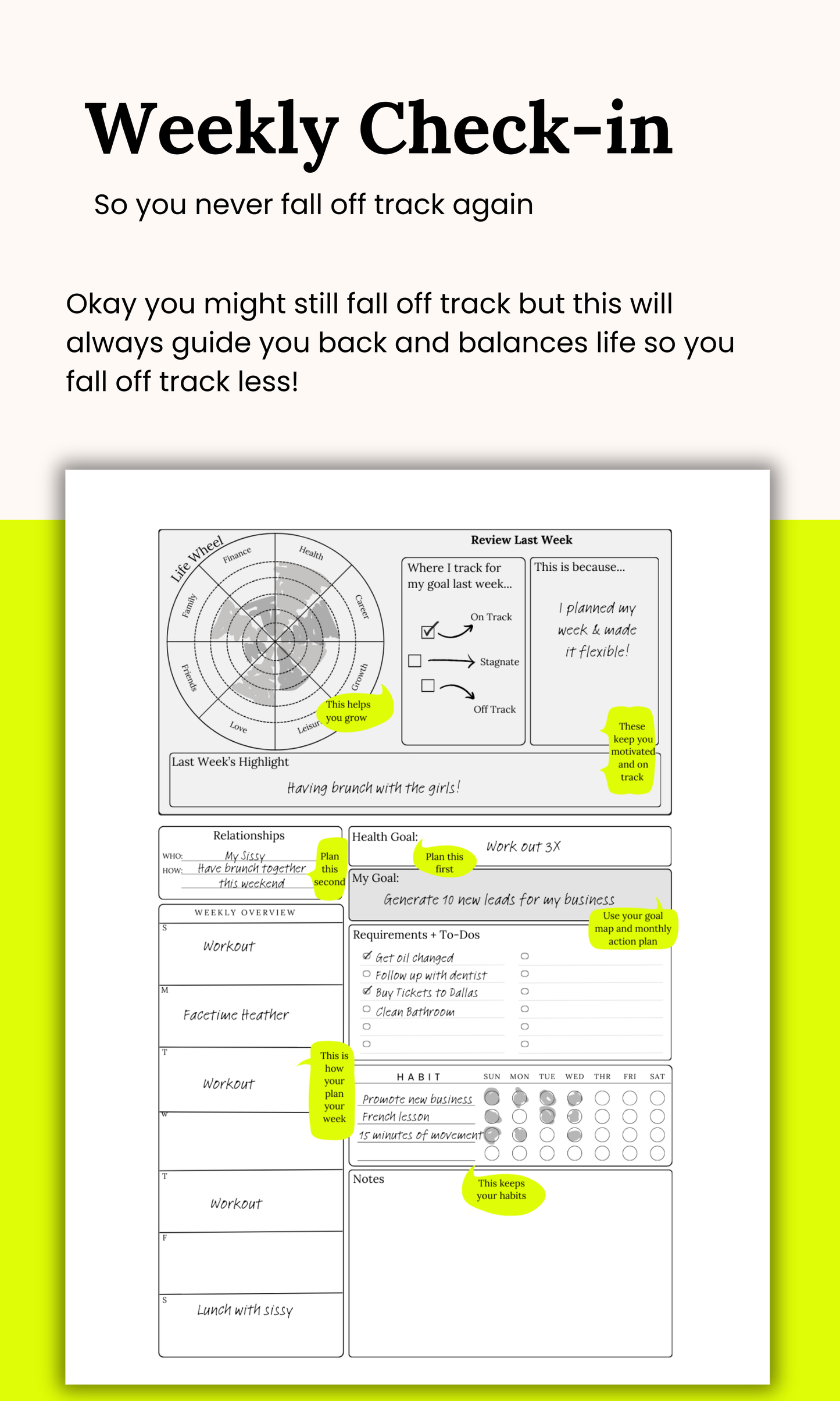 Printable perfectionist people pleaser Planner || The Self Help Planner w/ Editable Canva Template